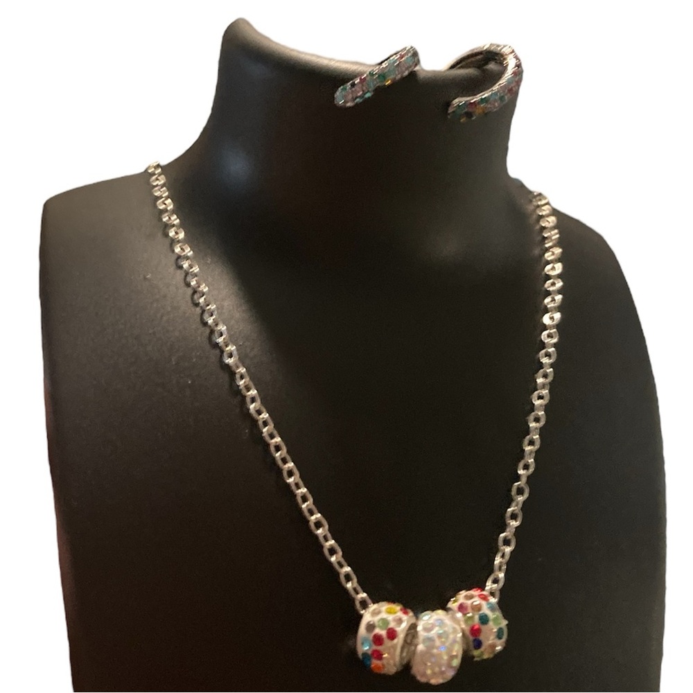 Holiday sparkle colorful pave rhinestone jewelry set